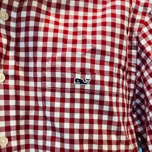 Vineyard Vines Gingham Red Gingham Classic Fit Tucker Shirt Button Down, medium